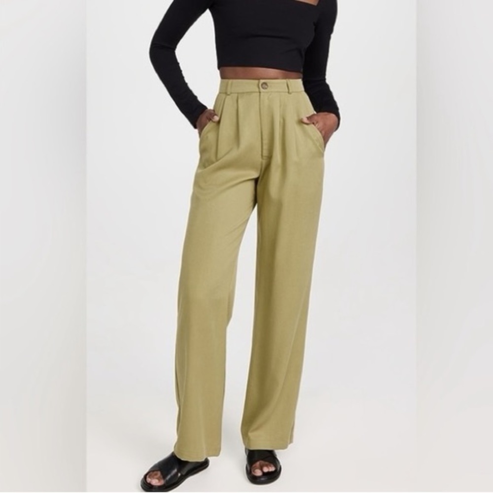 Reformation Mason High Rise Wide Leg Pleated Trouser Pants Capsule | Size 0
